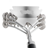 Grill Brush and Scraper, BBQ Brush for Outdoor Grills, Stainless Steel Woven Wire, Bristle Free Barbecue Brushes for Porcelain, Charcoal, Grate Cleaner Grill Accessories, 17 in